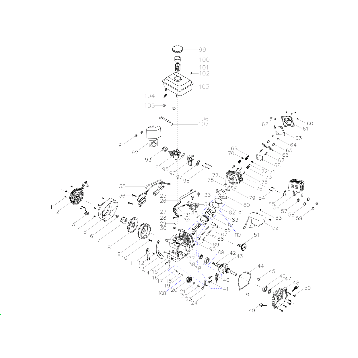 Мотоблок бензиновый с ВОМ GTS-500