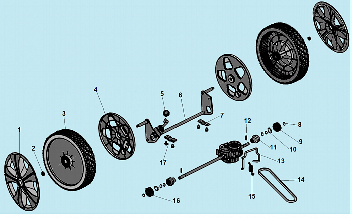 4 КОЛЕСА - РЕМЕНЬ Газонокосилка CHAMPION LM4630