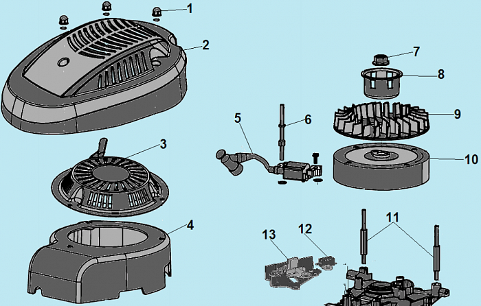 5 СТАРТЕР - МАГНЕТО - МАХОВИК Газонокосилка CHAMPION LMH5629