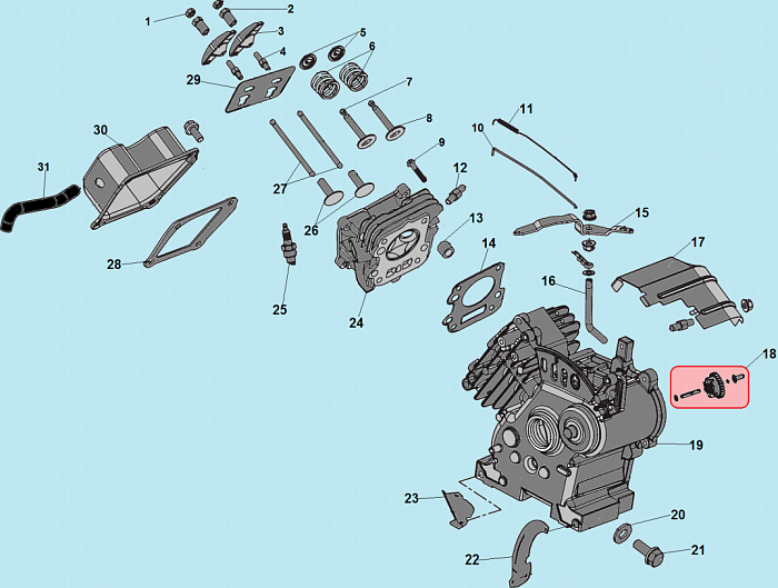 2 ЦИЛИНДР - КАРТЕР  - САЛЬНИК ГЕНЕРАТОР CHAMPION IGG1200