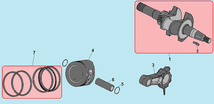 5 ПОРШЕНЬ -ЦИЛИНДР -КОЛЕНВАЛ- КОЛЬЦА МОТОПОМПА CHAMPION GTP82